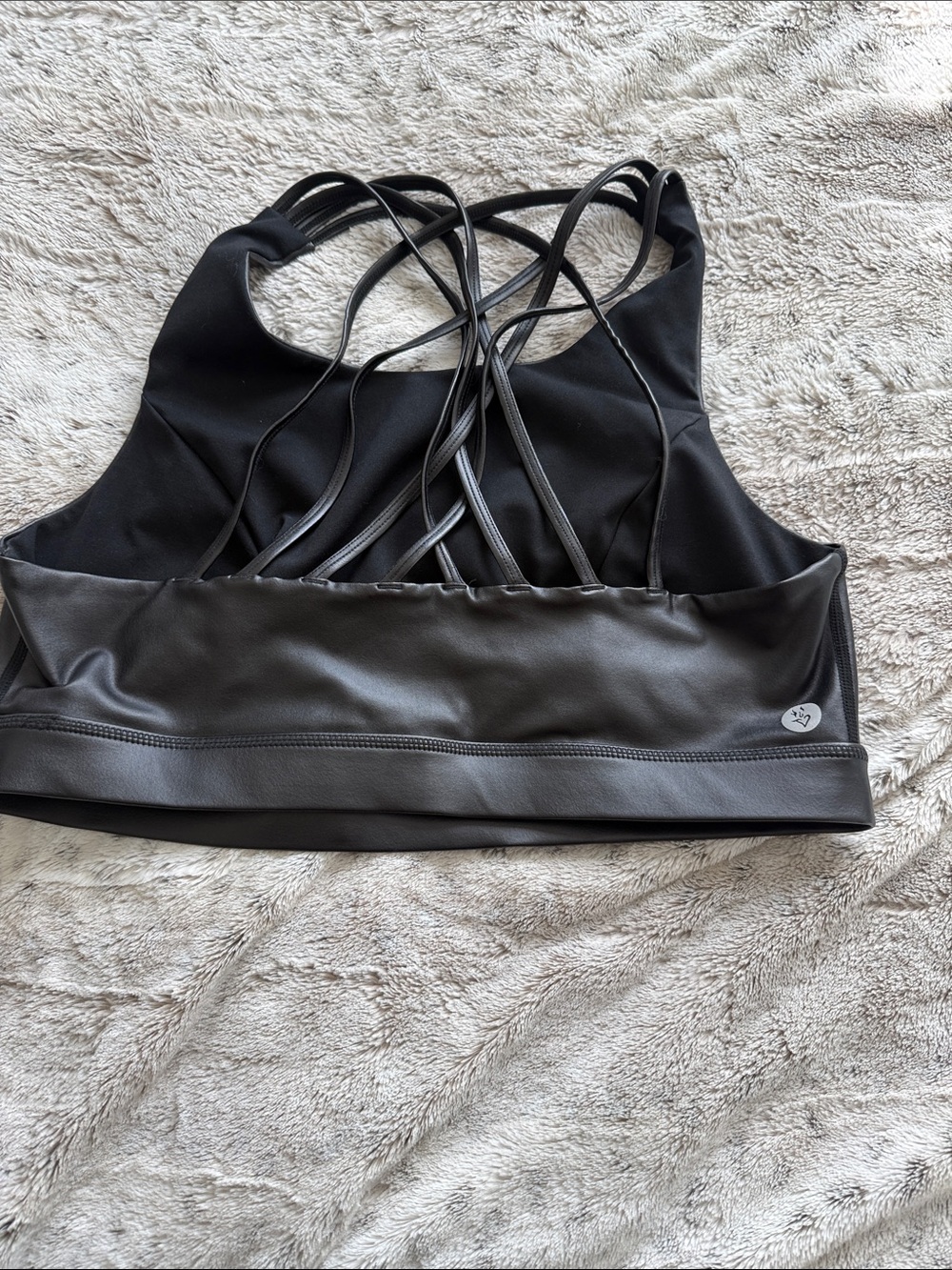 New without tags torrid Black leather like  Strappy Crossback top size 2 20